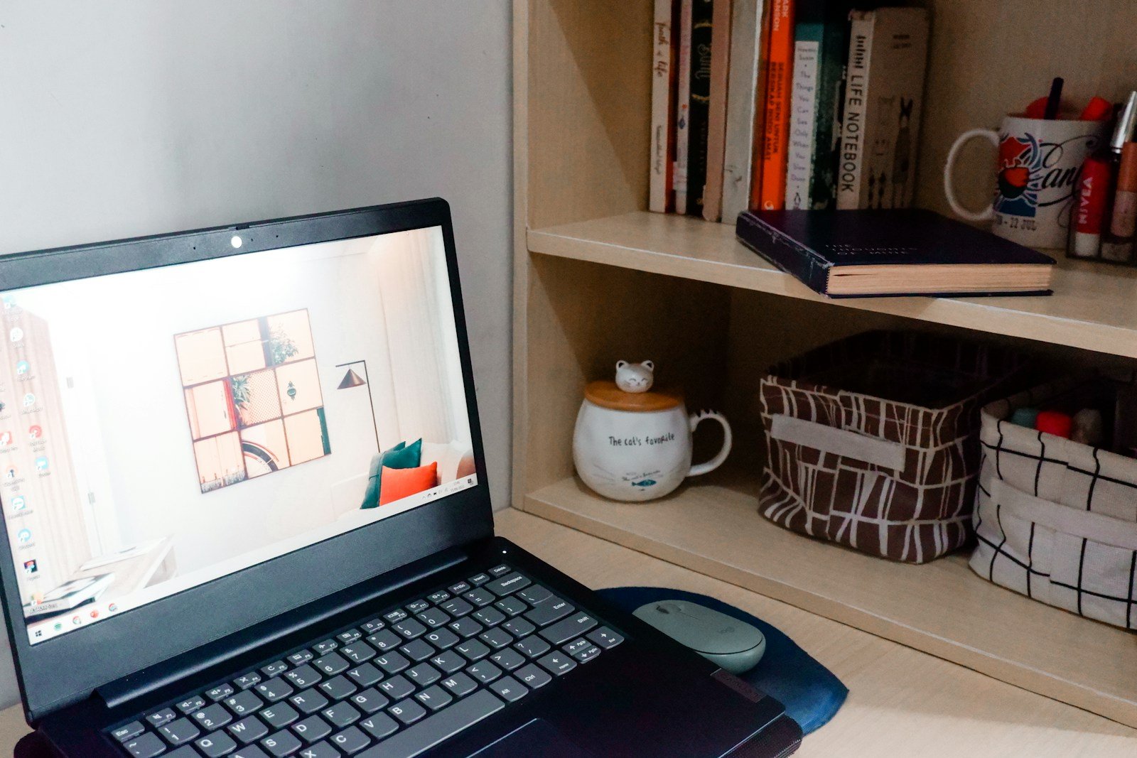 a laptop on a desk